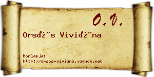 Orsós Viviána névjegykártya